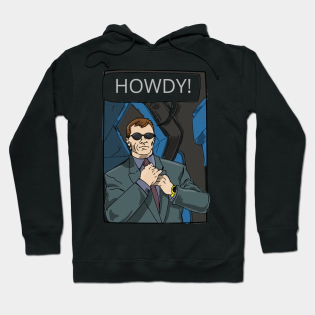 Cartoon man saying howdy Hoodie by DesignIndex